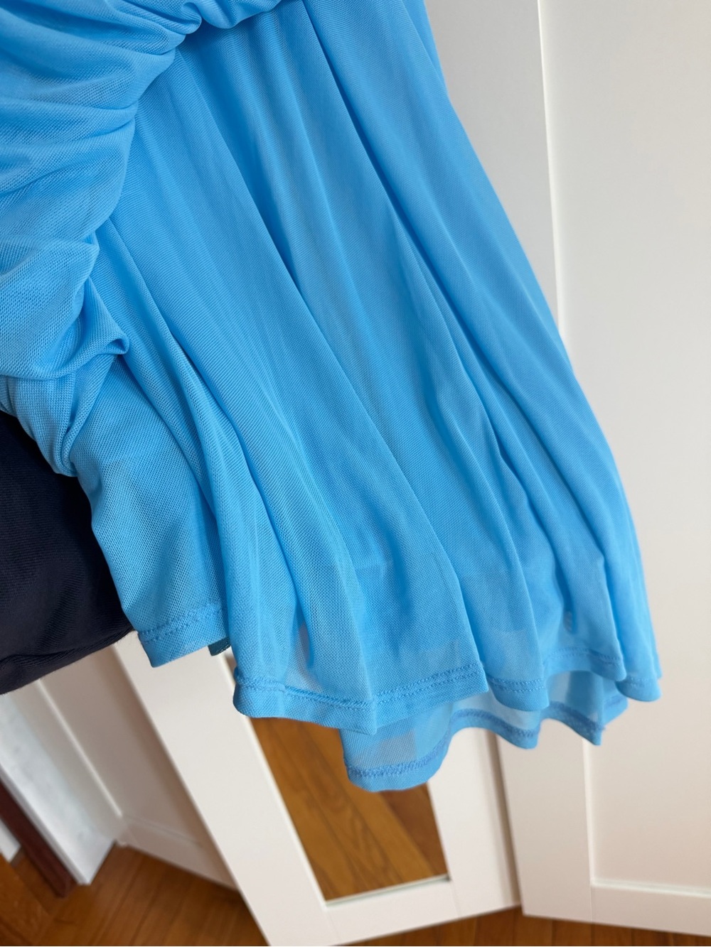 ASOS Design | Mesh Halter Sky Blue Draped Maxi Dress - Picture 6 of 7